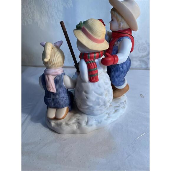 2003 Homco Home Interiors Denim Days Holiday Time Snowman Figurine 56072 - Picture 8 of 9